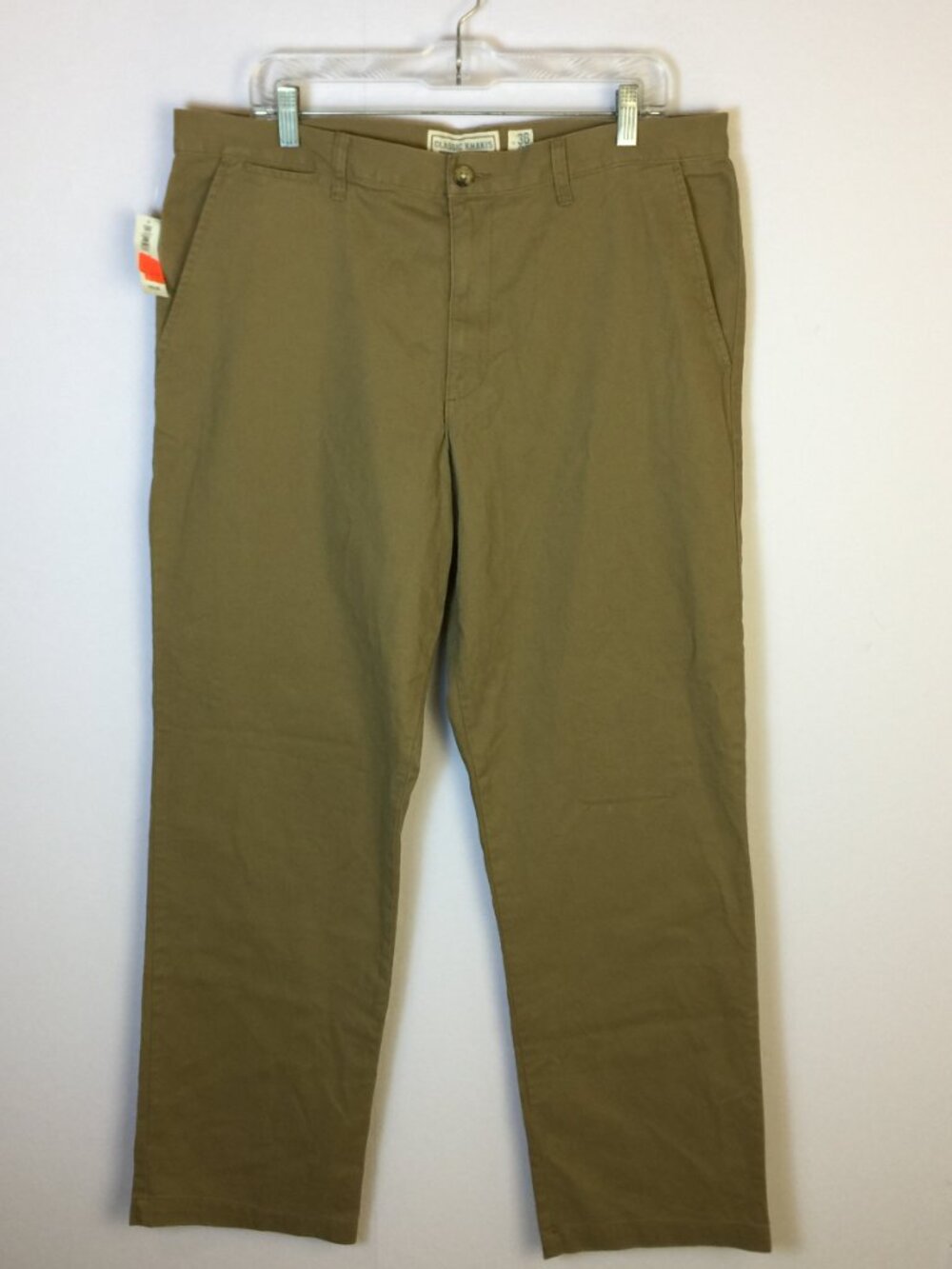 New! Old Navy Classic Khaki Mens Pants 36x32 Beige Tan American Twill Cotton